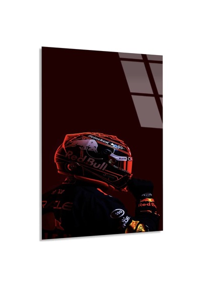 Red Bull Pilot Kaskı F1 Cam Tablo Formula 1 Duvar Dekoru 80x125