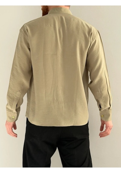 Relaxed Fit Hafif Rahat Modal Kumaş Gömlek Yeşil