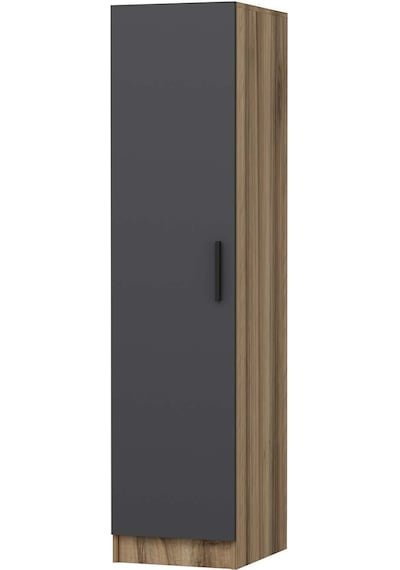 Minar Kale 1 Kapaklı Raflı Dolap Dore - Antrasit 190cm