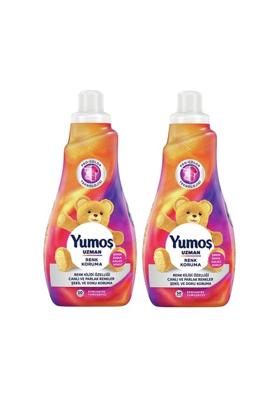 Yumoş Uzman Konsantre Çamaşır Yumuşatıcısı Renk Koruma 2 x 1200 ML