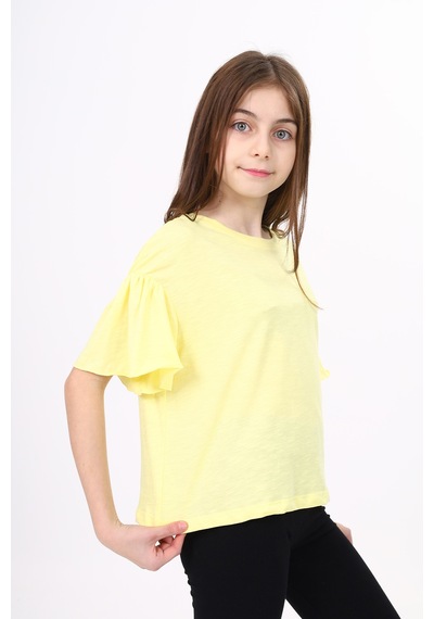 Toontoy Kids Toontoy Kız Çocuk Tişört Açık Sarı