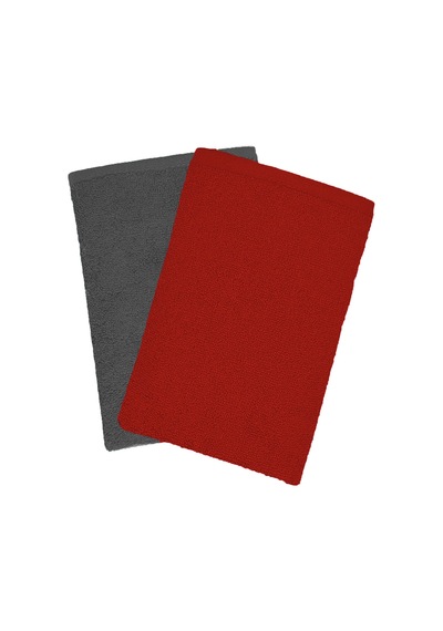 2 Li Lüks El Yüz Havlu Seti 50x90 Cm %100 Pamuklu Gramajlı Grinja Kırmızı