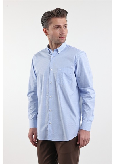 İmza Beyaz - Mavi Düğmeli Yaka Uzun Kol Cepli Comfort Fit Pamuk Gömlek 1004260175 XL İmza Beyaz - Mavi Düğmeli Yaka Uzun Kol Cepli Comfort Fit Pamuk Gömlek 1004260175 XL