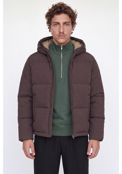 Jack & Jones Jjgalaxy Erkek Şişme Mont Puffer Ceket Günlük Rahat Kahverengi