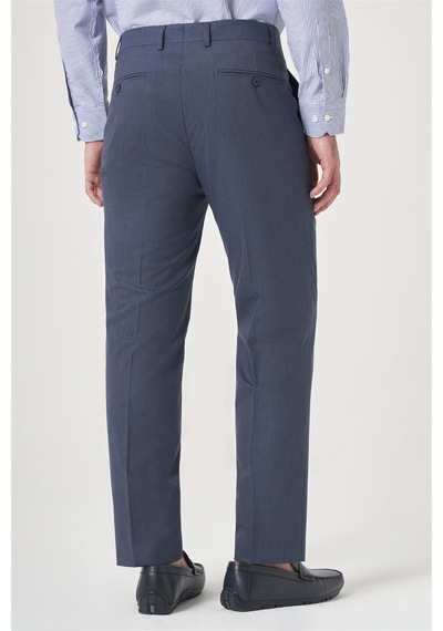 İmza Lacivert Yan Cep Filafil Desen Slim Fit Esnek Pantolon 1003260152