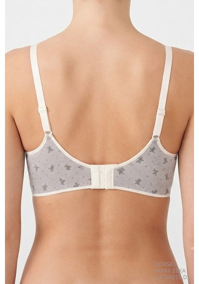 Cottonill Seamless Bra - Mireva Gri Lazer Kesim Rib Dokulu Ayıcık Desenli Balensiz Kadın Sütyen Cottonill Seamless Bra - Mireva Gri Lazer Kesim Rib Dokulu Ayıcık Desenli Balensiz Kadın Sütyen