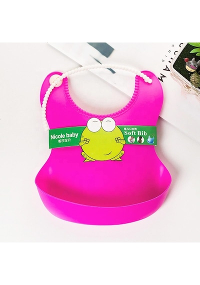 Sylar Çocuk Bebek Mama Önlüğü Dökülme Engelleyici Bükülebilir Pembe