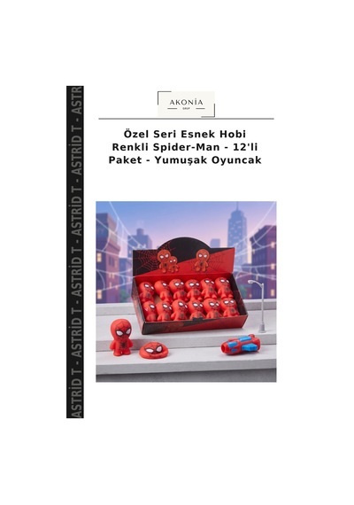 Özel Seri Esnek Hobi Renkli Spider-man - 12'li Paket - Yumuşak Oyuncak