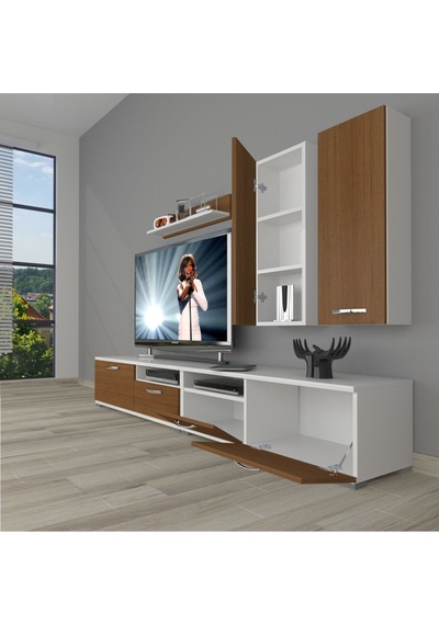 Decoraktiv Eko 5220d Mdf Tv Ünitesi Tv Sehpası Beyaz - Ceviz