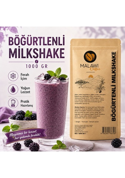 Malawı Coffee Böğürtlenli Milkshake 1000gr 1 KG