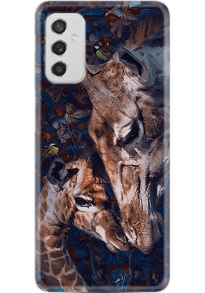 Samsung Uyumlu Galaxy M52 Kılıf Silikon Flowers Giraffe 1338