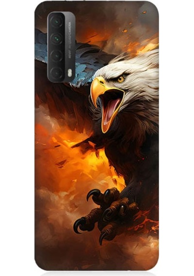 Huawei P Smart 2021 Uyumlu Kartal Savaş Desenli Silikon Kılıf