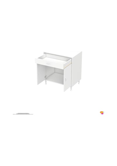 Eliusta Lumin Tüp Yuvalı 70 Cm Ankastre Ocak Altı Dolap 70x88x48 Cm Beyaz Dolap Çekmeceli Mutfak Organizeri Beyaz