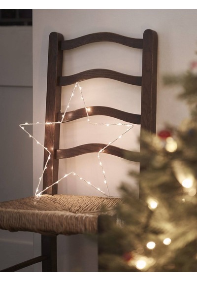 Dekoratif Pilli Ledli Metal Yıldız Led Işıkyılbaşı Süs Aydınlatma Günışığı