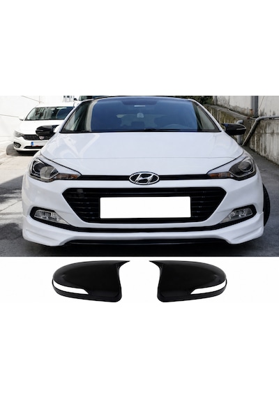 Hyundai İ20 2014-2019 Sinyalli Yarasa Ayna Kapağı Parlak Siyah Sportif Ayna Kaplaması