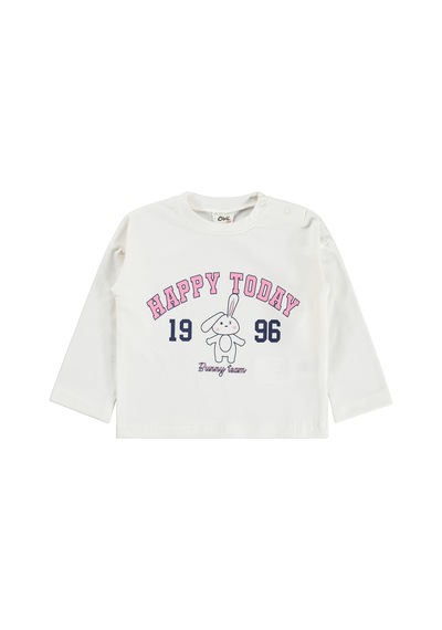 Civil Baby Happy Today Baskılı 6-18 Ay Sweatshirt - Ekru