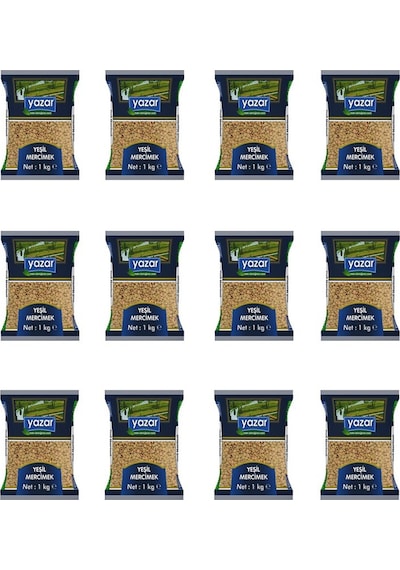 Yazar Yeşil Mercimek 12 x 1 KG