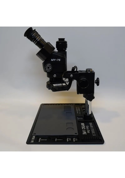 Myscope Td-7s Kamera Yuvalı Profesyonel Trioküler Siyah Kafa Tamir Mikroskobu Siyah Çalışma Tablası My-7s
