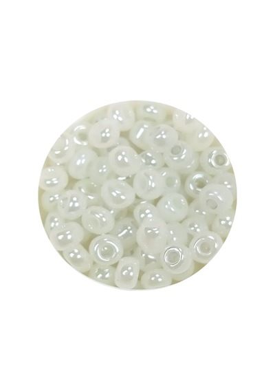 Dökme Cam Kum Boncuk Büyük Boy 6/0 4 Mm - 20 Gram - İnci Beyaz - Bnc081
