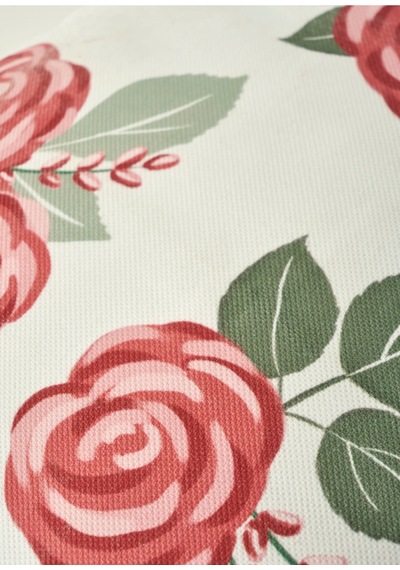 Bella Maison Rose Baskılı Kırlent Kılıfı Krem 43x43 Cm Krem