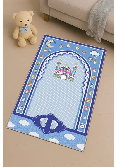 Mavi Cami Temalı Erkek Çocuk Seccadesi Cs16n11