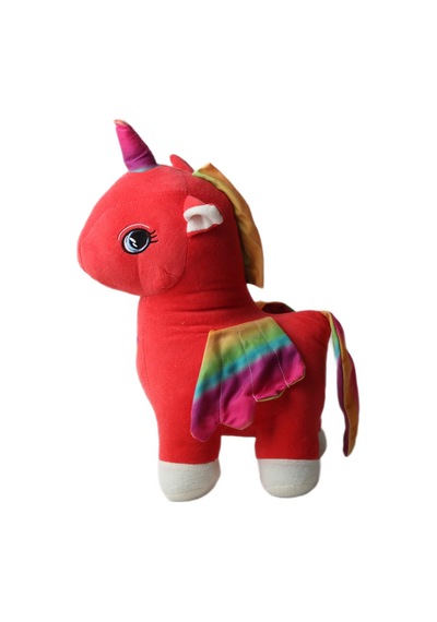 İthal Kumaş Gökkuşağı Kanatlı Unicorn Pegasus At Figür Peluş Oyuncak Uyku & Oyun Arkadaşı Büyük Boy 001