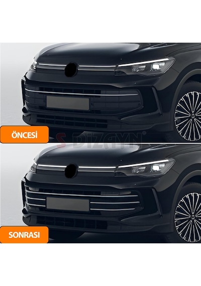 S-dizayn Vw Tiguan 3 Krom Ön Tampon Çıtası 6 Prç. 2024 Üzeri A+ Kalite