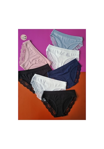 Demirsa Boutique Dantelli, Biye Detaylı Lacivert, Pudra, Mavi, 2 Beyaz Ve 2 Siyah Renk 7'li Modal Kadın Bikini Külot Çok Renkli Demirsa Boutique Dantelli, Biye Detaylı Lacivert, Pudra, Mavi, 2 Beyaz Ve 2 Siyah Renk 7'li Modal Kadın Bikini Külot Çok Renkli