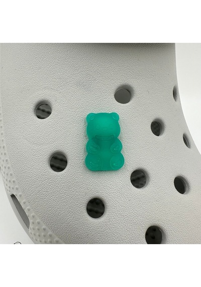 Crocs Terlik Süsü Ve Aksesuarı , Çanta Süsü Jibbitz Hribo Ayıcık Şeffaf Alt 05 Görsel Figür Aksesuar Yeşil