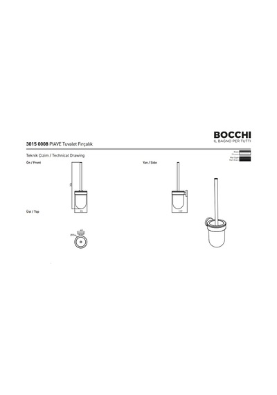 Bocchi Piave Tuvalet Fırçalık Mat Siyah 3015-0008-ab Krom