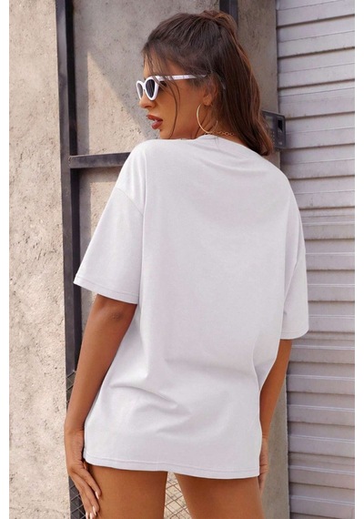 Uyguntarz Unisex Florida Baskılı Tasarım Tshirt Beyaz