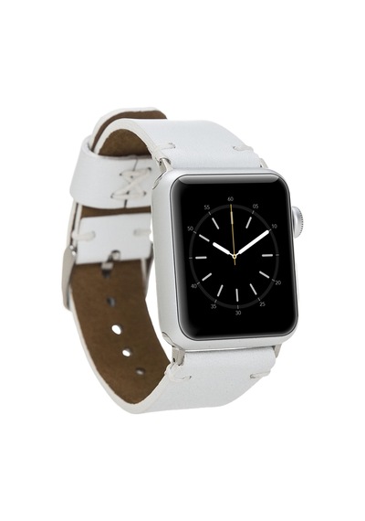 Apple Watch Uyumlu Deri Kordon 38-40-41mm Orfe F3 Beyaz Diğer