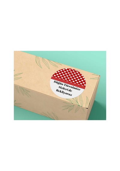 Düğün Törenimize Sizleri De Bekliyoruz Etiketi Kalp Mat Yuvarlak Sticker Wedding 4 Cm 40 Adet Çok Renkli