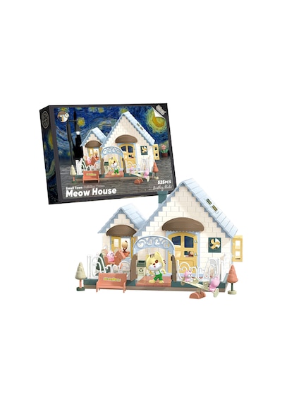 Dıy Sesli Işıklı Kedi Evi - 525 Parça