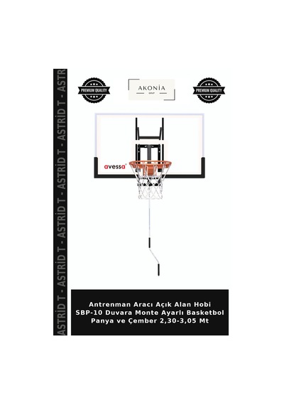 Antrenman Aracı Açık Alan Hobi Sbp-10 Duvara Monte Ayarlı Basketbol Panya Ve Çember 2,30-3,05 Mt