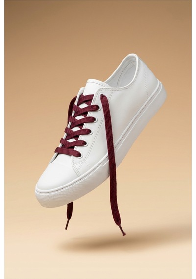 Last İcon Bordo Renk Yassı Örgü Ayakkabı Bağcığı Spor Sneaker Bordo