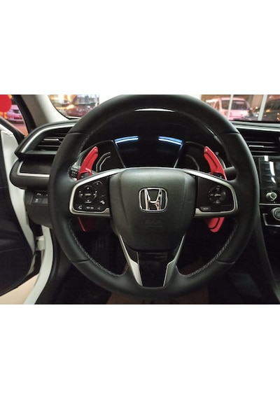 Autogp Honda Civic Fc5 Uyumlu Direksiyon F1 Vites Kulakçık Paddle Shift Knob Kırmızı Renkli