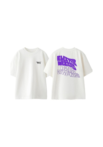 Thewert Electric Wizard Legalise Tasarım Sırt Baskılı Pamuk Beyaz Oversize T-shirt
