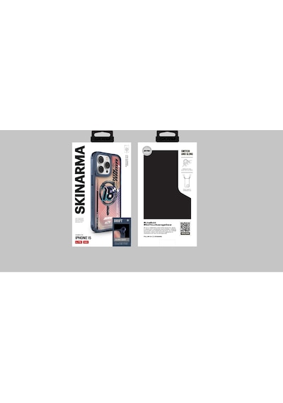 Apple Uyumlu iPhone 15 Pro Skinarma Magsafe Şarj Özellikli Sticker Yapıştırmalı Drift Kapak Mavi