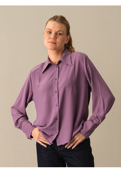Xint Mor Oversize Vatkalı Gömlek 750978