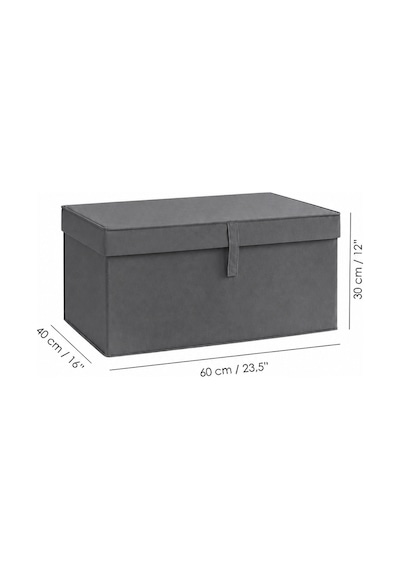 Mega Boy Hurç - Çok Amaçlı Organizer Kapaklı Saklama Kutusu 60x40x30cm Antrasit