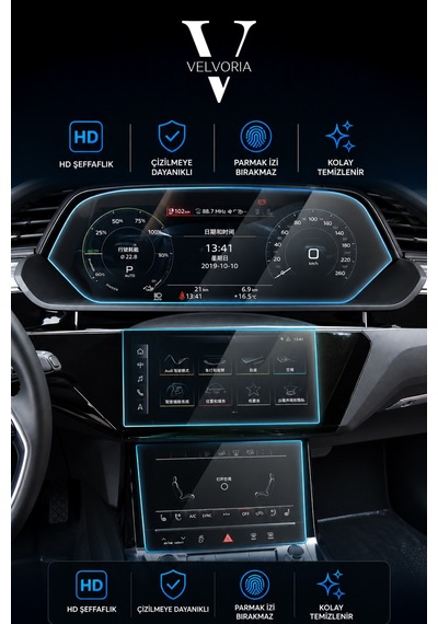 Audi Q8 2020-2023 Gösterge Ve Multimedya Çift Navigasyon Esnek Nano Ekran Koruyucu