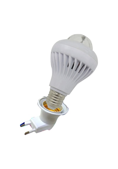 Rgb, Beyaz Döner Başlıklı Led Ampul E27 Fişli Duy Hediyeli Disko