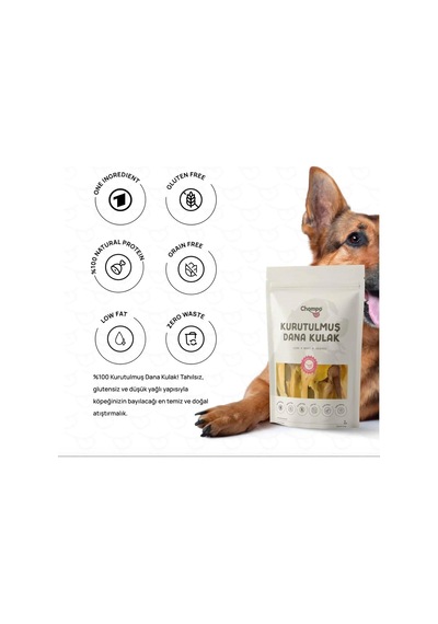 Chompo Dana Kulak 100% Doğal Katkısız Köpek Ödül Maması 2 Adet / Tek İçerik