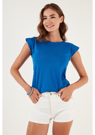 Lela Pamuklu Bisiklet Yaka Kolsuz Bayan T Shirt 5864019 Saks