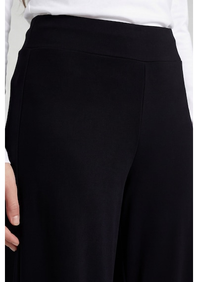 Siyah Comfort Fit Geniş Paça Korsajlı Palazzo Kadın Pantolon - 94681