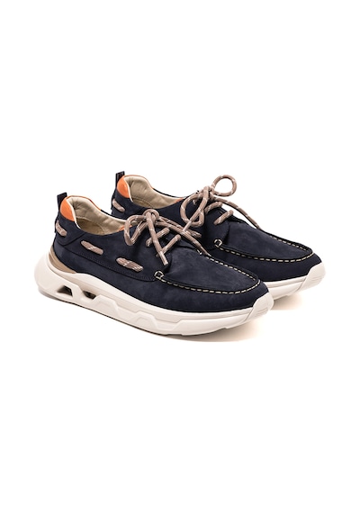 Lacivert Sneaker Erkek Og-2410 John May 018-137 T-etiket91 Laci Nubuk-turuncu Dana Süet Tersi
