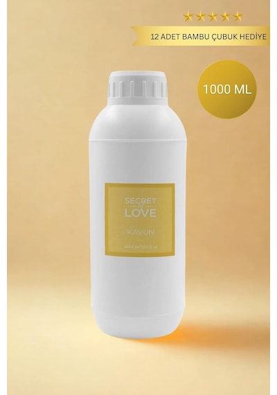 Tr Premium 1 Litre Kavun Oda Kokusu, Oto Araç Kokusu, Oto Parfüm Çok Amaçlı 12 Adet Çubuk Hediyeli Refill