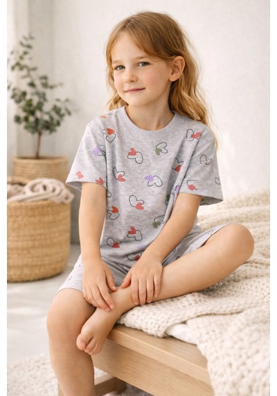 Beka Kids Kız Çocuk Kısa Kollu Ve Şortlu Bisiklet Yaka Rahat Desenli Pijama Takımı Alt-üst Takım Pembe Beka Kids Kız Çocuk Kısa Kollu Ve Şortlu Bisiklet Yaka Rahat Desenli Pijama Takımı Alt-üst Takım Pembe