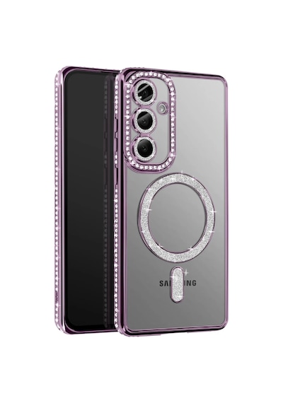Samsung Uyumlu Galaxy S26 Plus Uyumlu Joke Simli Magneticsafe Kılıf - Derin Mor